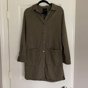 Olive Longline Utility Jacket